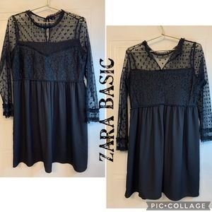 Zara Basic Black Lace Dress